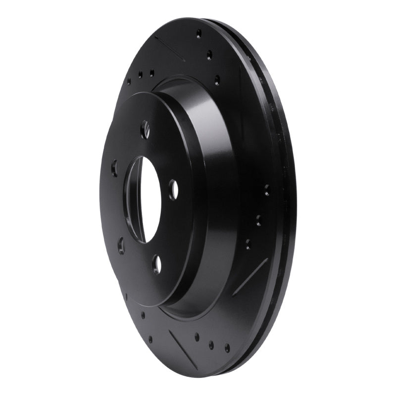 R1 Concepts R1 94-04 Ford Mustang Rear Right Drilled & Slotted Black Brake Rotor