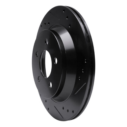 R1 Concepts R1 94-04 Ford Mustang Rear Right Drilled & Slotted Black Brake Rotor