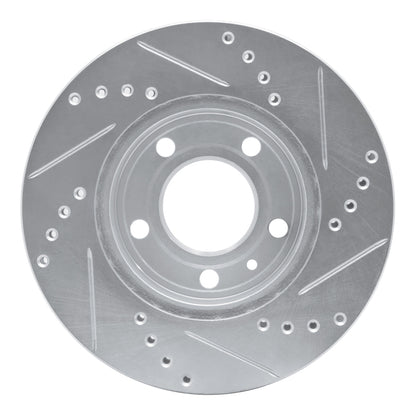 R1 Concepts R1 82-90 Volvo 760 Series Front Left Drilled & Slotted Silver Brake Rotor