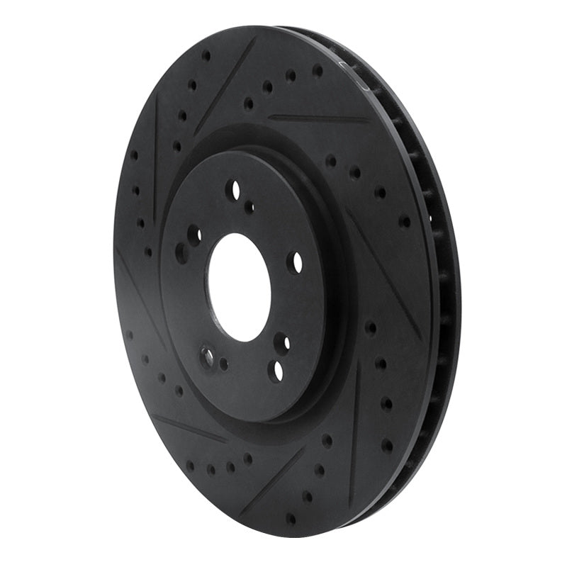 R1 Concepts R1 97-05 Acura NSX Rear Left Drilled & Slotted Black Brake Rotor