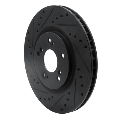 R1 Concepts R1 97-05 Acura NSX Rear Left Drilled & Slotted Black Brake Rotor