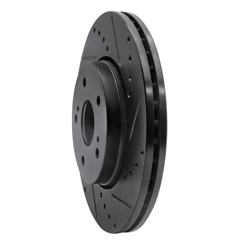 R1 Concepts R1 10-13 Suzuki Kizashi Front Right Drilled & Slotted Black Brake Rotor