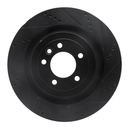 R1 Concepts R1 2013-2025 Land Rover Defender 110 Rear Right Drilled & Slotted Black Brake Rotor