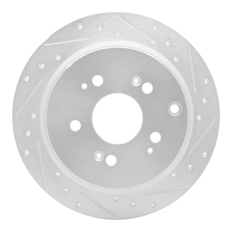 R1 Concepts R1 05-10 Honda Odyssey Rear Right Drilled & Slotted Silver Brake Rotor