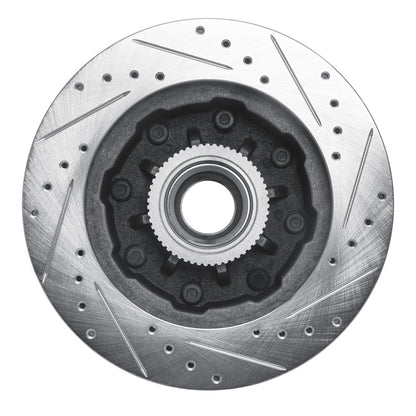 R1 Concepts R1 93-95 Chevrolet G30 Front Left Drilled & Slotted Silver Brake Rotor