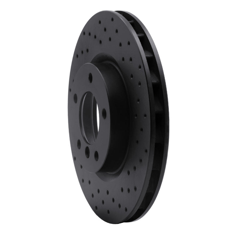 R1 Concepts R1 95-02 BMW M3 Left Front Drilled Black Brake Rotor