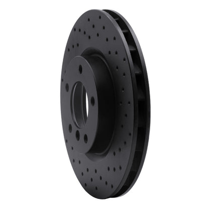 R1 Concepts R1 95-02 BMW M3 Left Front Drilled Black Brake Rotor