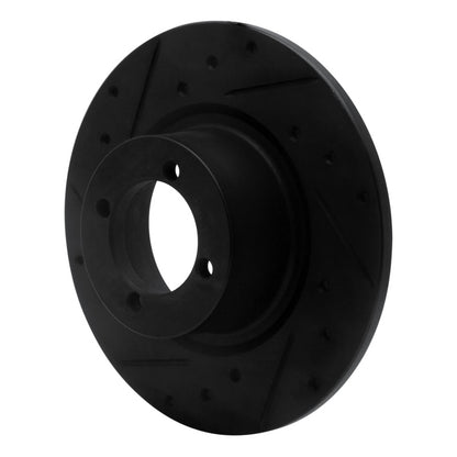 R1 Concepts R1 67-76 BMW 1600 Front Left Drilled & Slotted Black Brake Rotor