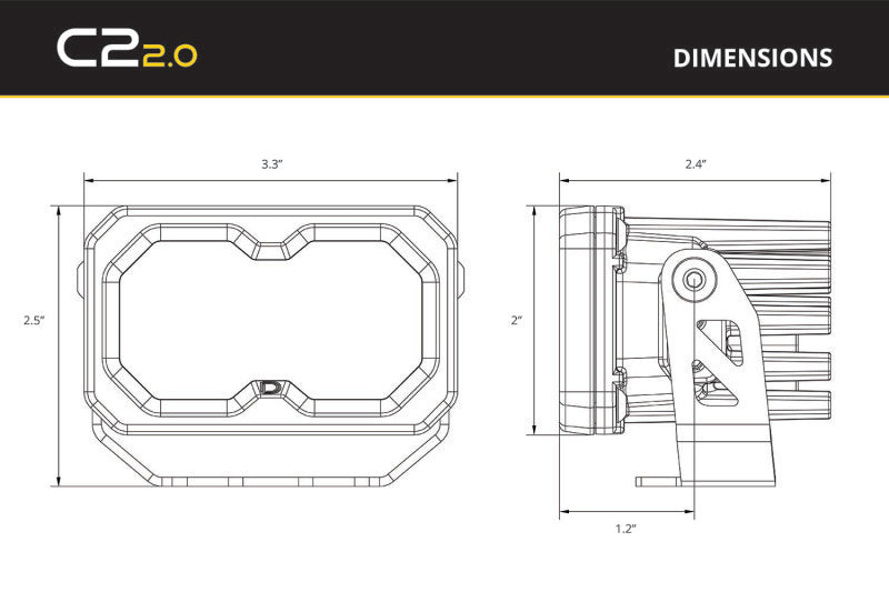 Diode Dynamics Stage Series 1 3/4 In Roll Bar Reverse Light Kit SSC2 Pro (Pair)
