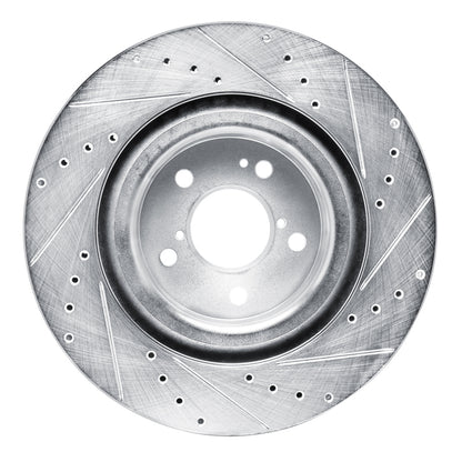 R1 Concepts R1 2022-2026 Acura MDX Front Left Drilled & Slotted Silver Brake Rotor