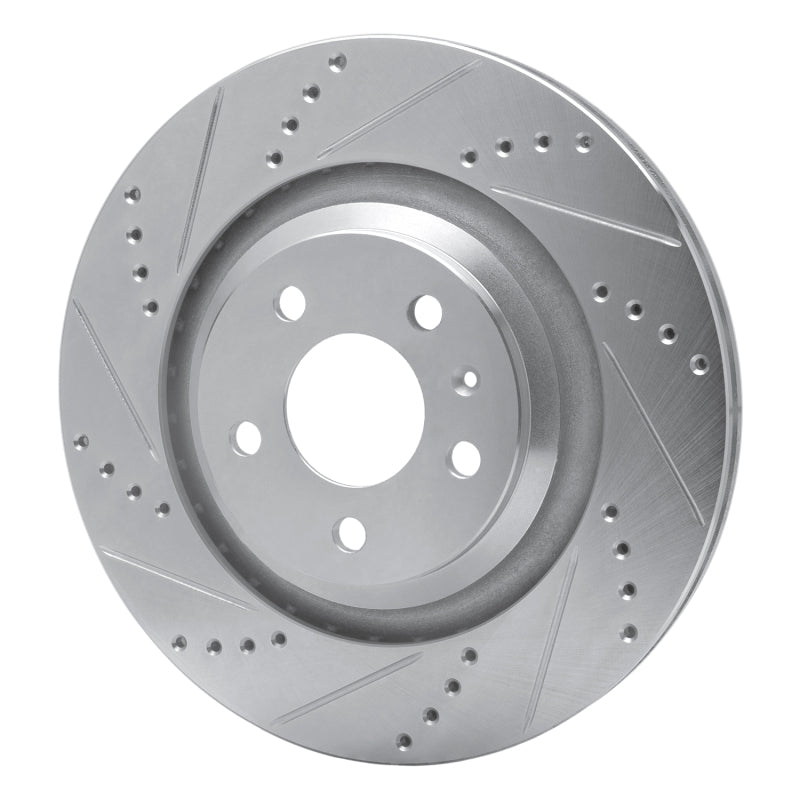 R1 Concepts R1 07-11 Audi S6 Rear Left Drilled & Slotted Silver Brake Rotor