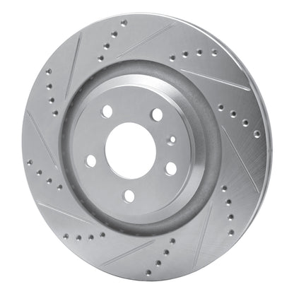 R1 Concepts R1 07-11 Audi S6 Rear Left Drilled & Slotted Silver Brake Rotor