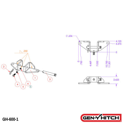 GEN-Y Hitch Gen-Y Sway Control Head 2.5in Shank/GH-097 2K TW 21K Towing