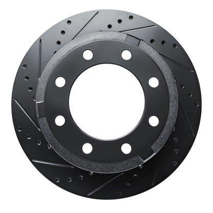 R1 Concepts R1 11-22 Ford F-250 4WD (Super Duty) Rear Left Drilled & Slotted Black Brake Rotor