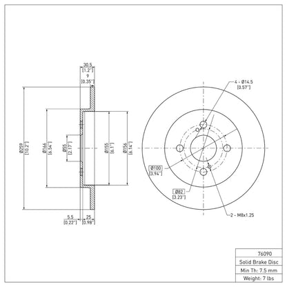 DFC 12-18 Toyota Yaris (USA/Canada) Rear Brake Rotor