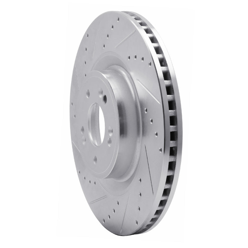 R1 Concepts R1 18-20 Genesis G80 Front Left Drilled & Slotted Silver Brake Rotor