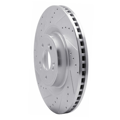 R1 Concepts R1 18-20 Genesis G80 Front Left Drilled & Slotted Silver Brake Rotor