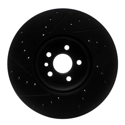R1 Concepts R1 2017-2020 Jaguar F-Pace Front Right Drilled & Slotted Black Brake Rotor
