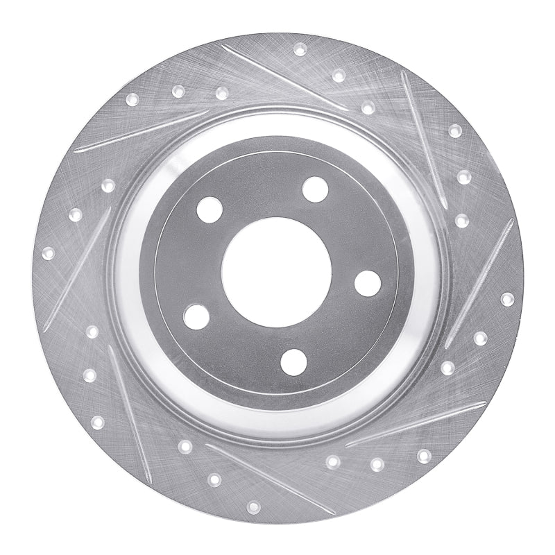 R1 Concepts R1 2016-2025 Ford Bronco Sport Rear Right Drilled & Slotted Silver Brake Rotor