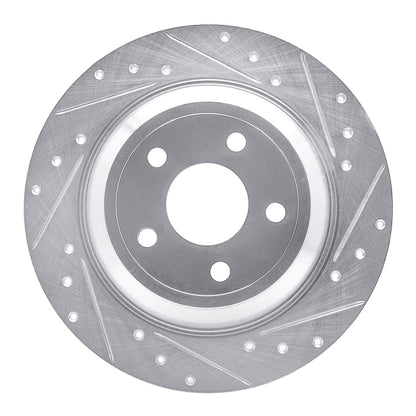 R1 Concepts R1 2016-2025 Ford Bronco Sport Rear Right Drilled & Slotted Silver Brake Rotor