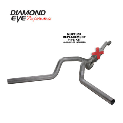 Diamond Eye Performance Diamond Eye KIT 4in Catback MFLR RPLCMENT PIPE DUAL SS: 03-07 FORD 6.0L F250/F350