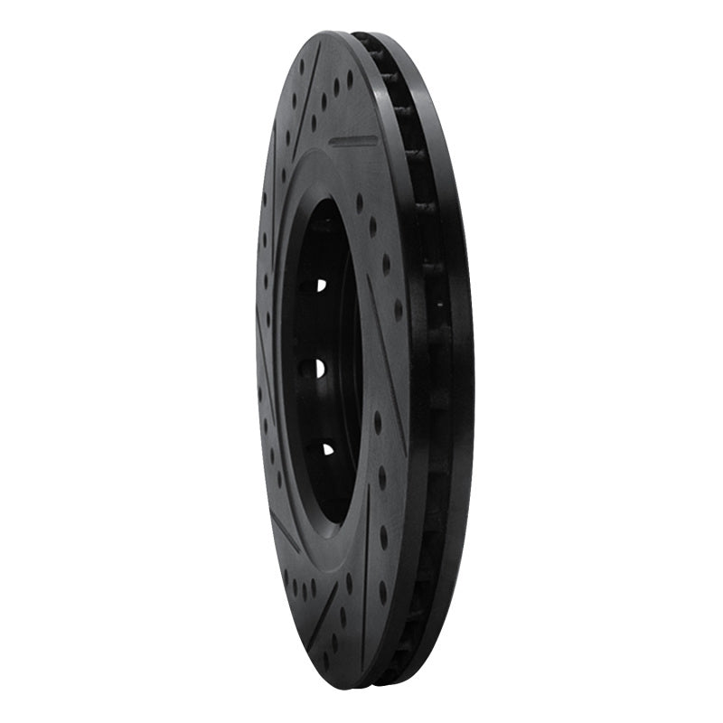 R1 Concepts R1 05-22 Mitsubishi Outlander PHEV Front Right Drilled & Slotted Black Brake Rotor