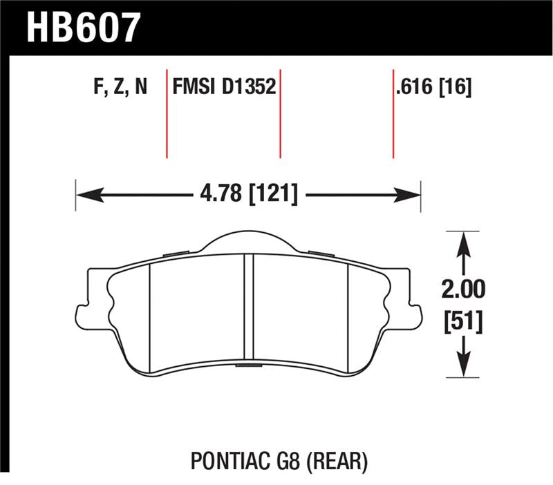 Hawk Performance Hawk 08-09 Pontiac G8 3.6 Base/6.0 Performance Ceramic Street Rear Brake Pads