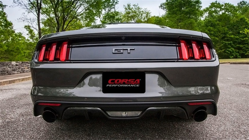 CORSA Performance Corsa 2015-2017 Ford Mustang GT 5.0 3in Axle Back Exhaust Black Dual Tips (Touring)