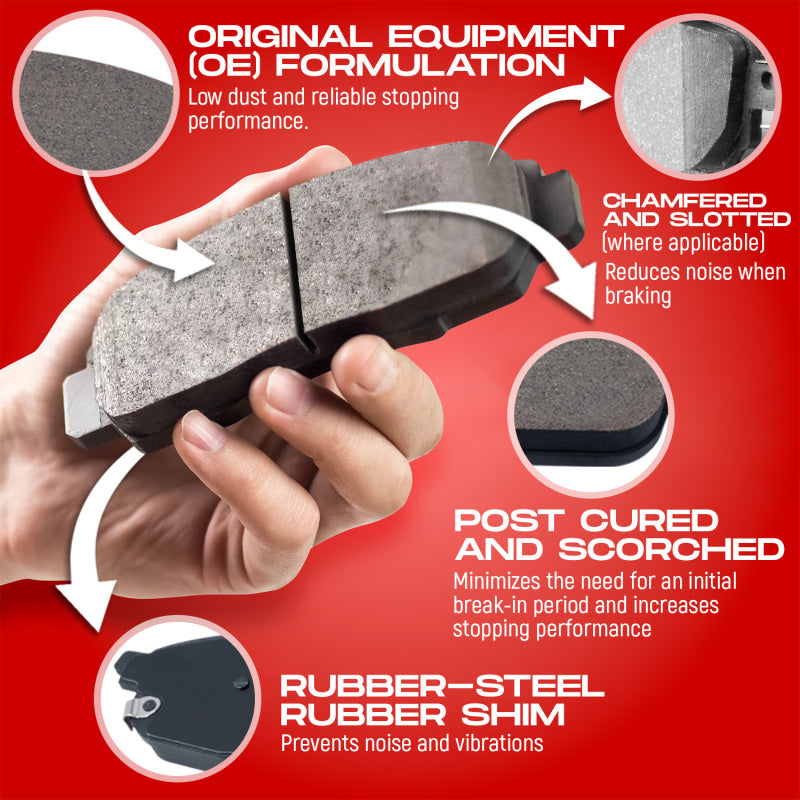 R1 Concepts R1 12-16 Hyundai Elantra GT Front Drill/Slot Carbon Coated Rotor Set w/Optimum Pads