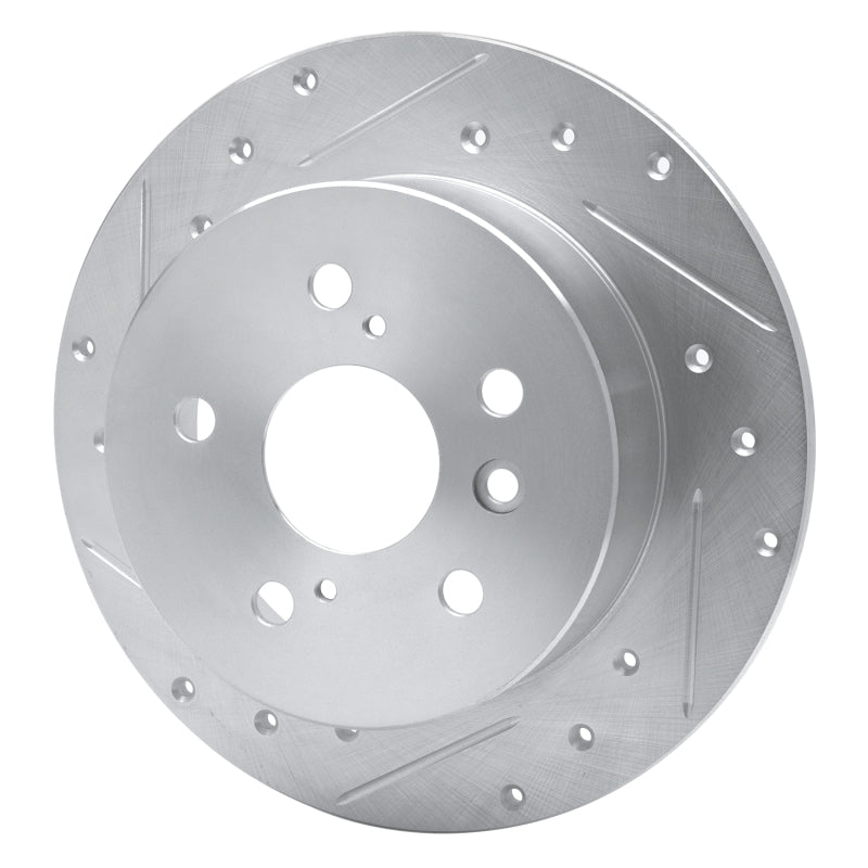 R1 Concepts R1 07-12 Lexus ES350 Rear Left Drilled & Slotted Silver Brake Rotor