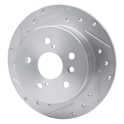 R1 Concepts R1 07-12 Lexus ES350 Rear Left Drilled & Slotted Silver Brake Rotor