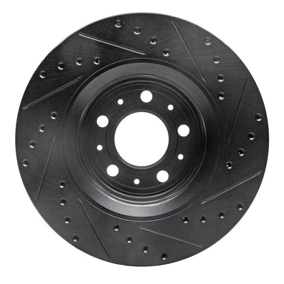 R1 Concepts R1 98-04 Volvo V70 Front Left Drilled & Slotted Black Brake Rotor
