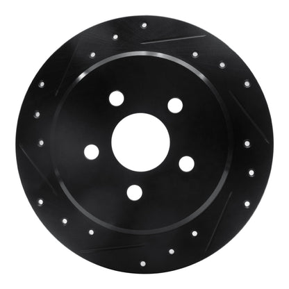 R1 Concepts R1 95-07 Chrysler Sebring Rear Left Drilled & Slotted Black Brake Rotor