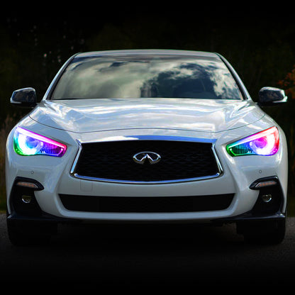 ORACLE Lighting Oracle 14-21 Infiniti Q50 RGB+W Headlight Halo Upgrade Kit - ColorSHIFT w/ BC1 Controller
