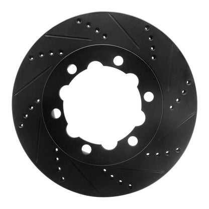 R1 Concepts R1 06-25 American Coach Patriot Rear Right Drilled & Slotted Black Brake Rotor
