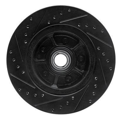 R1 Concepts R1 68-73 Ford Mustang Front Right Drilled & Slotted Black Brake Rotor