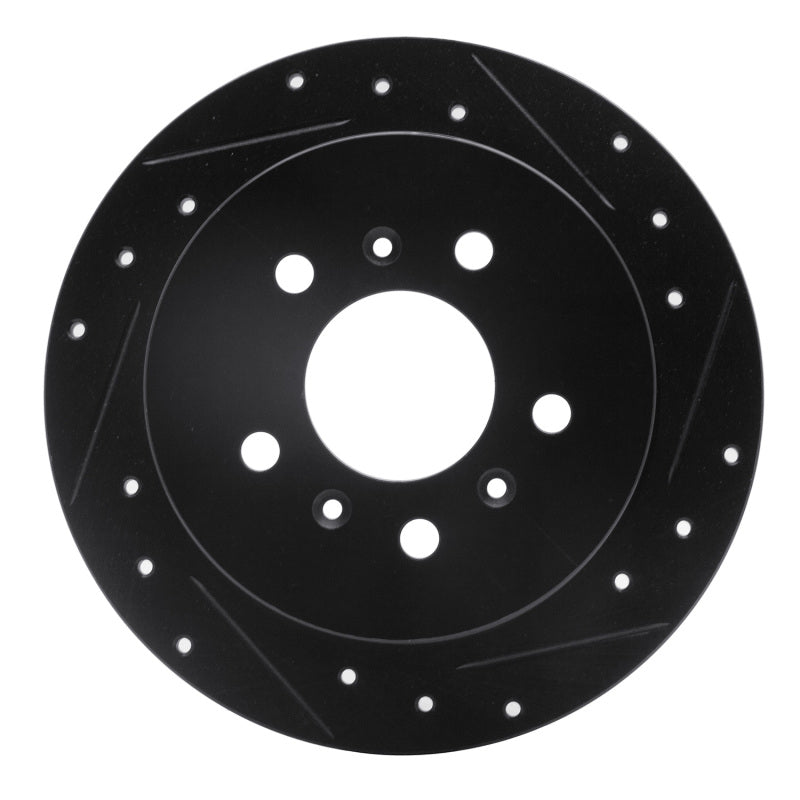 R1 Concepts R1 06-10 Buick LaCrosse Rear Right Drilled & Slotted Black Brake Rotor