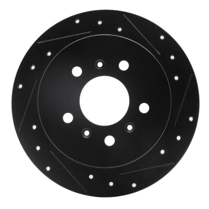 R1 Concepts R1 06-10 Buick LaCrosse Rear Right Drilled & Slotted Black Brake Rotor