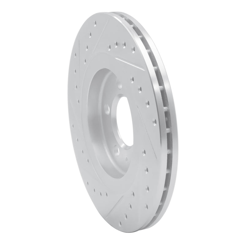 R1 Concepts R1 92-95 Volkswagen Jetta Sedan Front Right Drilled & Slotted Silver Brake Rotor