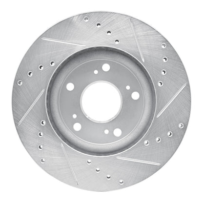 R1 Concepts R1 03-17 Acura ILX Front Left Drilled & Slotted Silver Brake Rotor