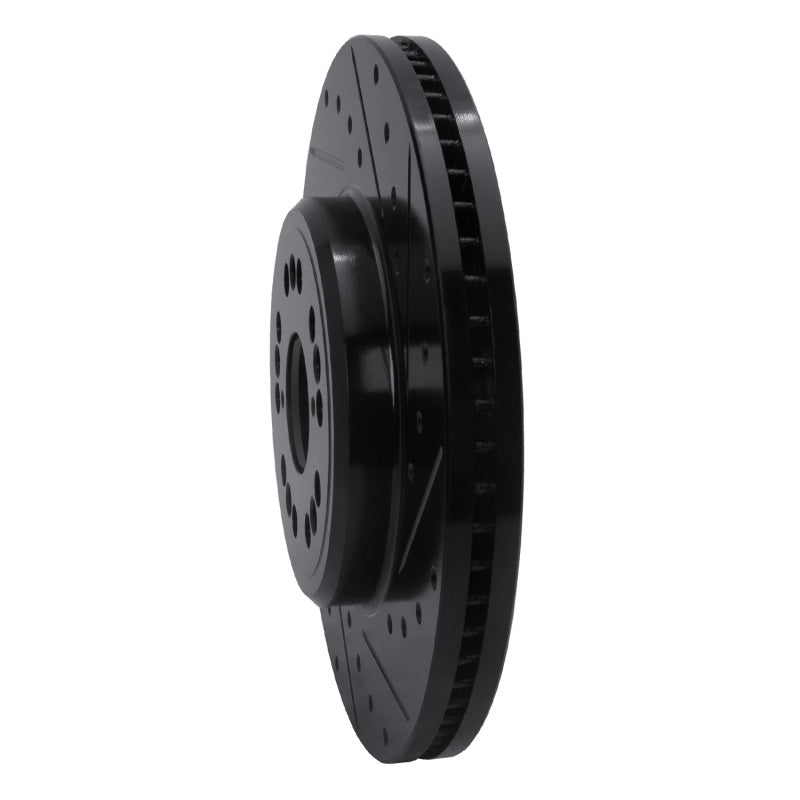R1 Concepts R1 95-00 Lexus LS400 Front Right Drilled & Slotted Black Brake Rotor