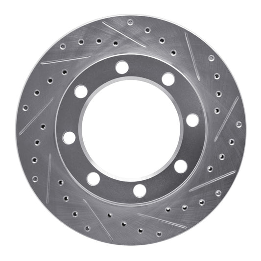 R1 Concepts R1 71-91 Chevrolet P30 Van Front Right Drilled & Slotted Silver Brake Rotor