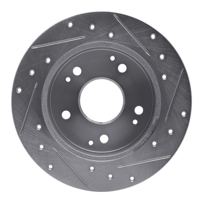 R1 Concepts R1 97-01 Acura Integra Rear Left Drilled & Slotted Silver Brake Rotor