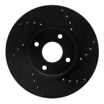 R1 Concepts R1 05-12 Ford Focus Front Left Drilled & Slotted Black Brake Rotor