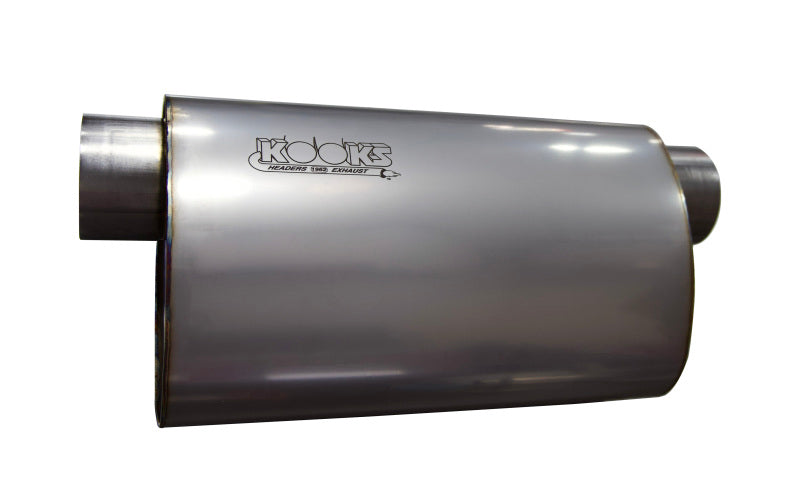 Kooks Headers Kooks 3in Oval Offset/Offset (Same Side) Muffler 14in Long Body Stainless Steel