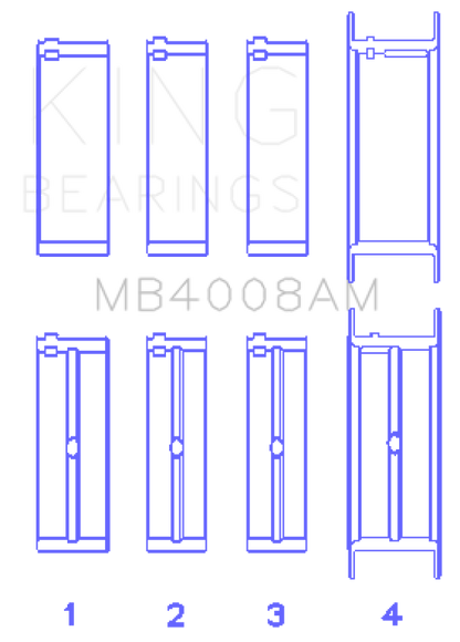 King Engine Bearings Nissan VG20E/VG20DET V6 (Size STD) Main Bearing Set