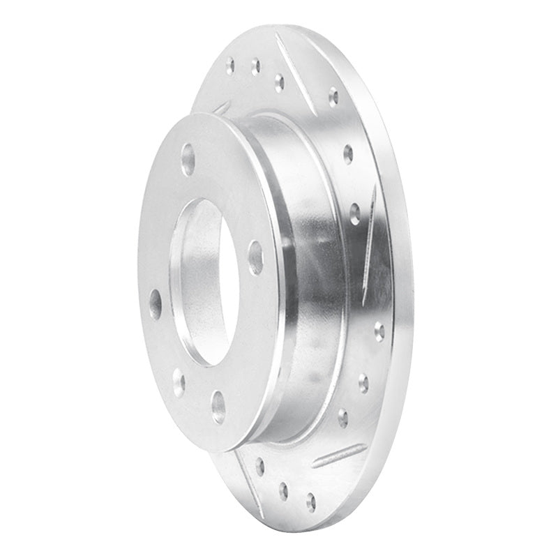 R1 Concepts R1 78-80 Ford Fiesta (USA/Canada) Front Right Drilled & Slotted Silver Brake Rotor