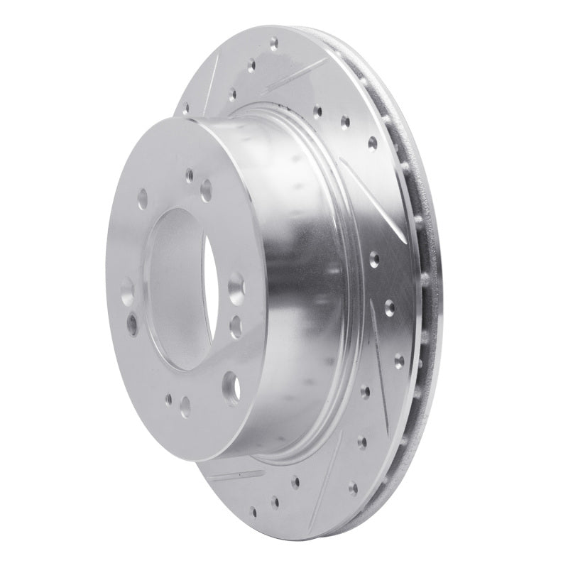 R1 Concepts R1 07-09 Kia SORENTO Rear Left Drilled & Slotted Silver Brake Rotor