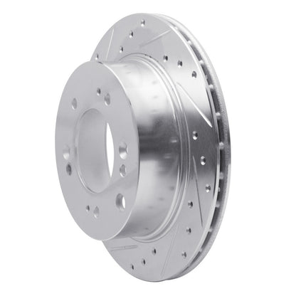 R1 Concepts R1 07-09 Kia SORENTO Rear Left Drilled & Slotted Silver Brake Rotor