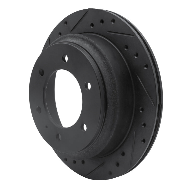 R1 Concepts R1 92-04 Acura SLX Rear Left Drilled & Slotted Black Brake Rotor